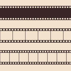 Set of vector vintage film strip