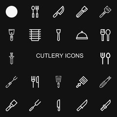 Editable 22 cutlery icons for web and mobile