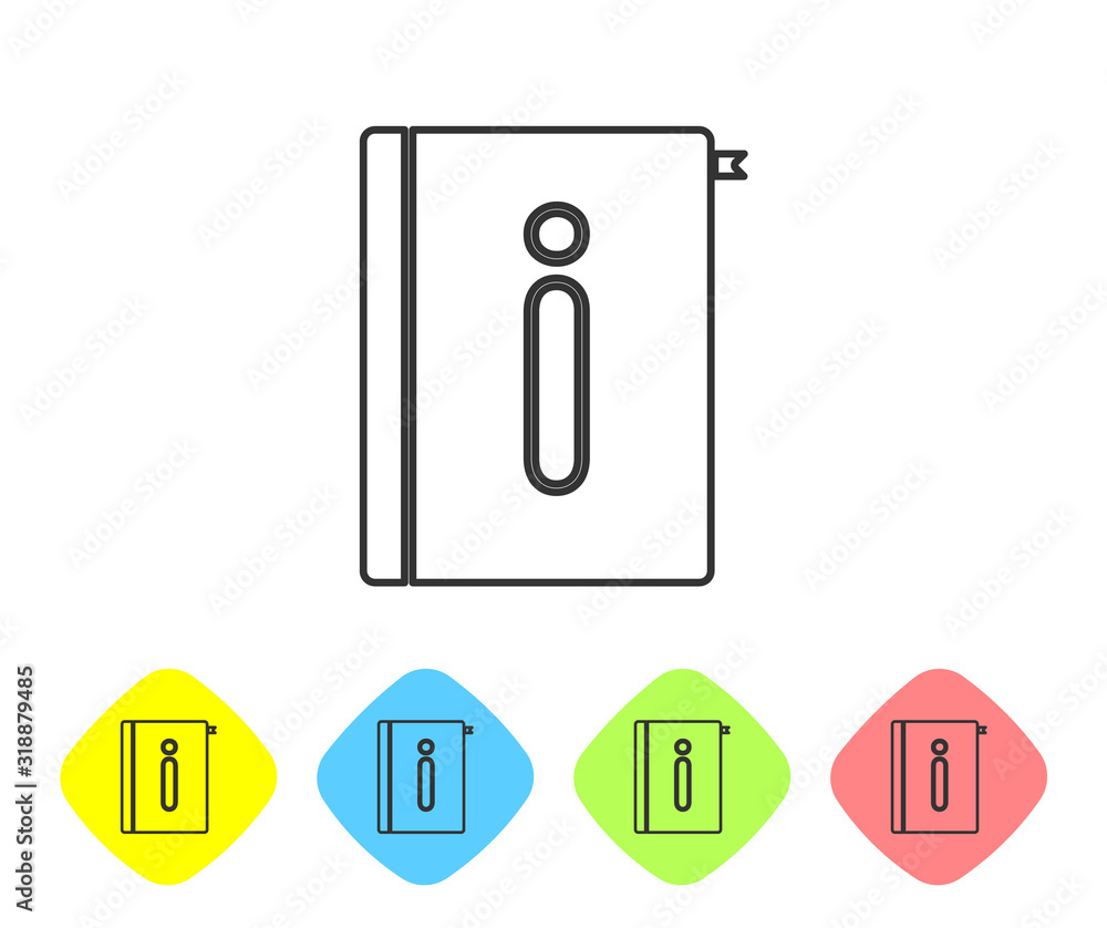 Poster grey line user manual icon isolated on white background. user guide book. instruction sign. read bef