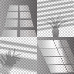 Window Overlay Effect Transparent Shadow Set. Vector