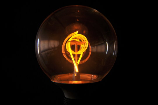 lamp on black background