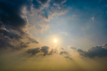 Beautiful sky and colorful clouds at dusk