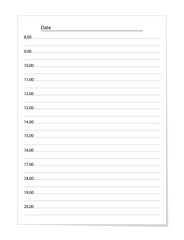 Vector realistic daily planner isolated