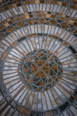 Obraz premium Wall of floor decorated with the mosaic panels