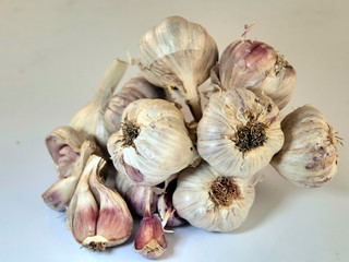 Wiązka czosnek (Allium L.) na białym tle