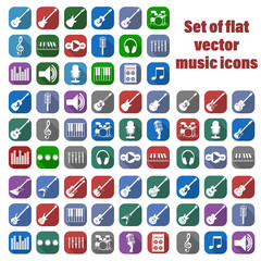 Set of flat vector music icons