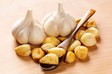 生ニンニクとニンニクの唐揚げ