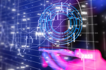 Business intelligence. Diagram - Graph Stock Trading, Investment dashboard