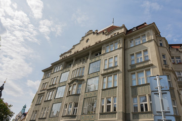 facade of an old building of prague