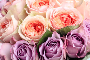 bouquet of hybrid tea roses and floribunda