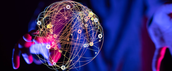 Global network concept. 3D rendering