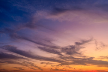 Fototapeta premium Beautiful sky and colorful clouds at dusk