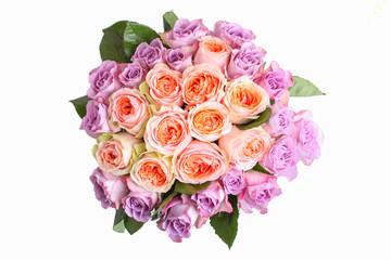 Obraz na płótnie Canvas bouquet of hybrid tea roses and floribunda