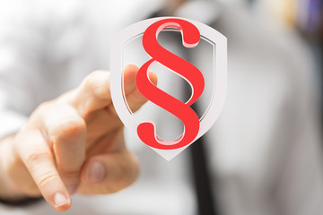 paragraph law sign digital in hand