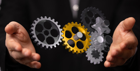 Gear With Success Concept digital.