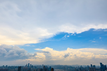 Fototapeta na wymiar City skyline and beautiful sky in Chongqing