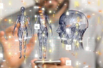 medical network connection with modern virtual screen interface