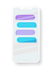 Obraz premium Vector template of modern smartphone with chat balloons