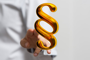 paragraph law sign digital in hand
