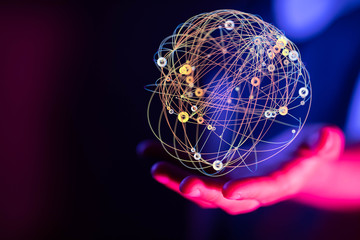 Global network concept. 3D rendering