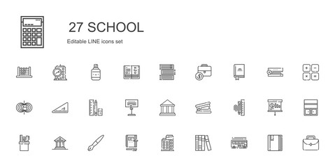 school icons set