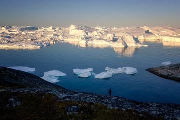 Greenland Ilulissat glaciers at ocean