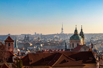 Fototapeta premium Skyline of Prague from castle, morning time