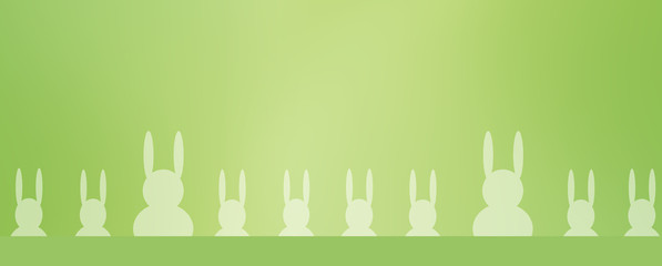 much green rabbit family Beautiful Abstract easter wallpaper Decorative Spring Green background