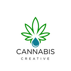 Fototapeta na wymiar cannabis oil logo design vector symbol