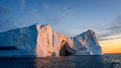 Greenland Ilulissat glaciers at ocean