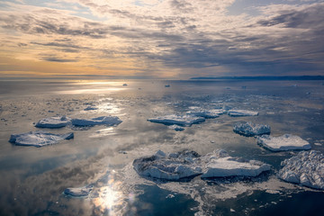 Greenland Ilulissat glaciers at ocean