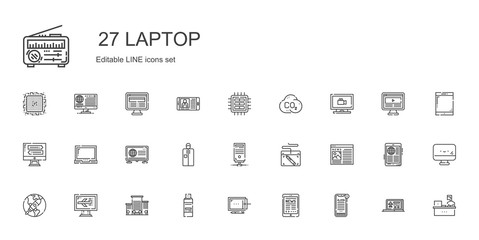 laptop icons set