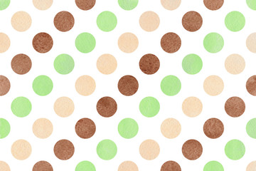 Watercolor polka dot background.