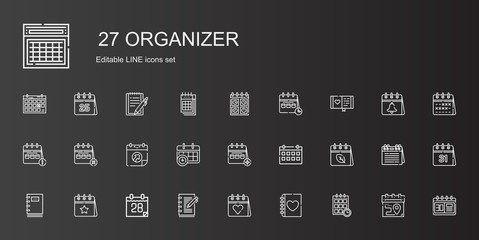 organizer icons set