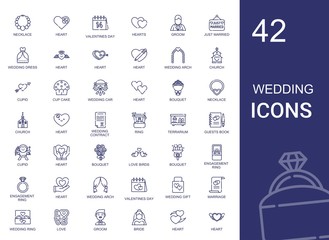 wedding icons set