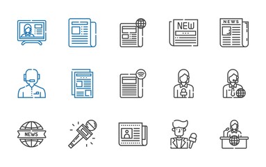 journalism icons set