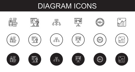 diagram icons set