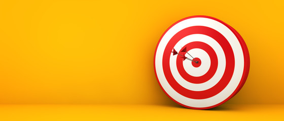 bullseye on yellow background