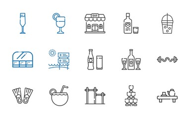 cocktail icons set