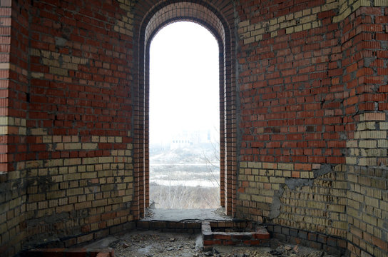 Abandoned Construction Site Of Hospital. Abandoned At 1991,during Ukrainian Undependence Crisis. Kiev,Ukraine