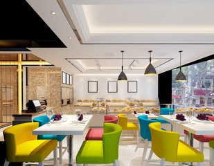 3d render bakery shop
