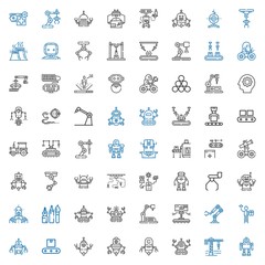 machinery icons set