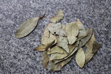 Bay leaf on a granny table