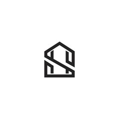 SH S H Initial logo concept with home template