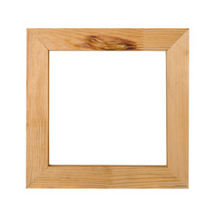 Wooden frame isolated on white background.