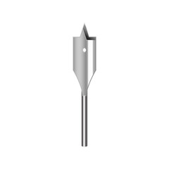 Realistic 3d Detailed Metallic Drill Bit. Vector