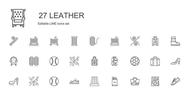 leather icons set