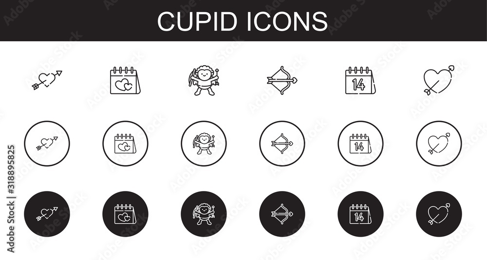 Canvas Prints cupid icons set