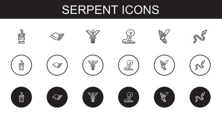 serpent icons set