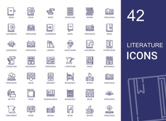 literature icons set